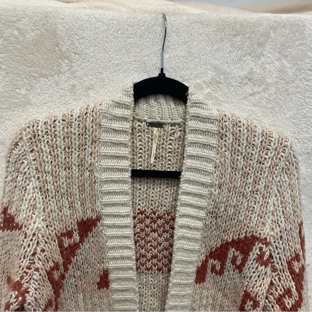 Free People Time and Again Chunky Knit Oversized Open Front Cardigan small